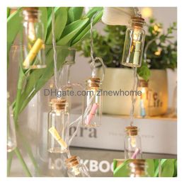 Party Decoration Party Decorative Lights Led Letter Wishing Bottle Stopper Light String Home Decoration Colorf Ins Girl Po Prop Drop D Dhk4P