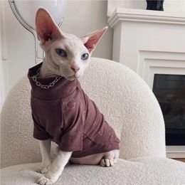 Clothing Sphynx German Cat Clothes Sphinx Hairless Spring Autumn Winter Base Tshirt Comfortable Tide Cool Fashion Pet