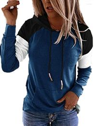 Women's Hoodies Women Sweatshirts Autumn Winter Plus Size Long Sleeve Pocket Pullover Hoodie Patchwork Casual Warm Hooded Sweatshirt