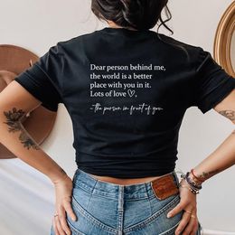 Women's T Shirt Kaus The World Is A More Place Kesehatan Mental Uniseks Grafis Atasan Be Kind 230427
