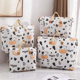 Storage Bags Cow Pattern For Quilt Blanket Travel Luggage Clothes Organisation Bag Bucket Large Capacity