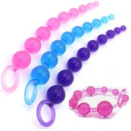 Sex Toy Massager Anal Beads Toys for Women Men Gay Buttplug Long Butt Vagina Clit Pull Ring Ball Stimulator Accessories