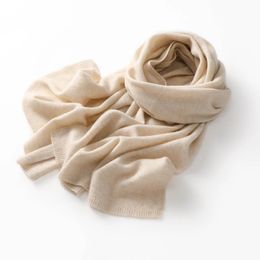 Scarves KOIJINSKY 100% Cashmere Women's Knitted Scarf Autumn Soft Solid Scarf Winter Warm Solid Men's Scarf 231128