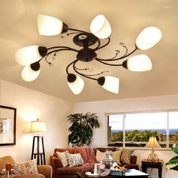 Ceiling Lights Surface Mounted Lamp Living Room Bedroom Restaurant Tree Branch Chandelier With Glass Shade Flower Lamps