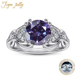 Wedding Rings JoyceJelly Luxury 8mm 2CT Jewellery For Women S925 Sterling Silver Ring Bands Pass Diamond Tester Size5 10 Gift 231127