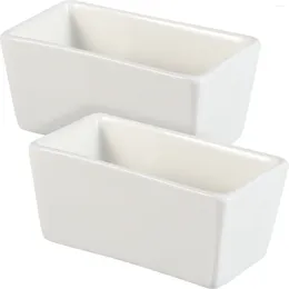 Dinnerware Sets 2 Pcs Tea Pack Sugar Cube Container Ceramic Bowls Square Coffee Bags Jar Rectangle