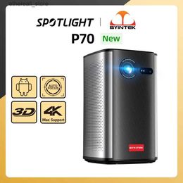 Projectors BYINTEK P70 3D 4K Mini Cinema Smart Android WiFi Portable 1080P Home Theater Video LED DLP Projector with Battery Q231128