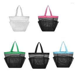 Evening Bags Stylish Black Mesh Shower Bag Portable Tote With 8 Pockets For Bath And Travel