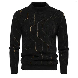 Men's Sweaters Men Sweater Winter Turtle Neck Long Sleeve Warm Slim Pullover Print Knitwear Autumn Knitted Top Clothing