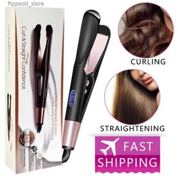 Curling Irons Electric Flat Iron Hair Curler Twist Styler Crimper Curling Roller Waver Brush Straightener Ceramic Holder Salon Tool Organiser Q231128