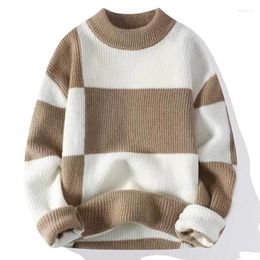 Men's Sweaters 2023 Autumn/Winter Boutique Design Colored Knitted Pullover Fashion Fun Warm Winter Versatile Loose Sweater