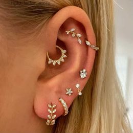 Stud 1PC Matching Dainty Piercing Ear Lobe Daith Earrings for Women Helix Rook Conch Tragus Flat Stud Earing Fashion Sexy Jewelry YQ231128