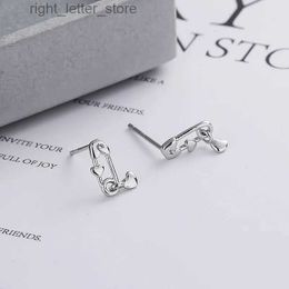Stud Sam panda 925 Stamp Silver Color Mini Heart Tassel Earrings for Women Girl Gift Student Pin Jewelry Dropship YQ231128