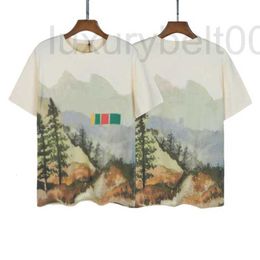 Men's T-Shirts Designer Luxury T Shirt For Men Women Tees Shirts Snow Mountain Printed Breathable Classic Summer Short Sleeve Tops Streewear V74E