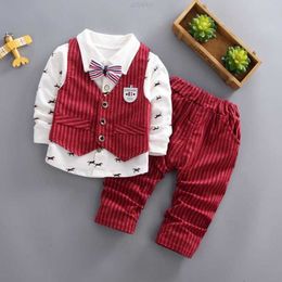 Set di abbigliamento Baby 2 pezzi Bambini Ragazzi Bambini Ragazzi Vestiti Camicia Pantaloni