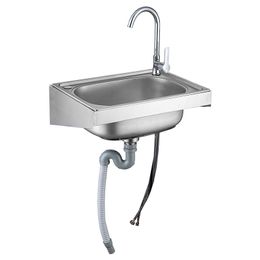 RKT4 stainless steel single sink vegetable washing basin, kitchen, household dishwashing, vegetable washing sink, sink size, wall mounted strap