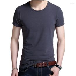 Men's T Shirts 2023 Summer Mens Fashion Slim Cotton Casual Short White Sleeve Shirt Clothing Camisas Koszulka Masculinas Kleding Crewneck