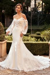 New Graceful Mermaid Lace Wedding Dresses A Line Formal Occasions Bridal Gowns 03