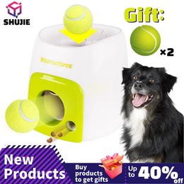 Toys 2022 Interactive Cat Food Dispenser Pet Tennis Ball Dog Things For Dogs Reward Machine Slow Toys Among Feeder Toy Interactive