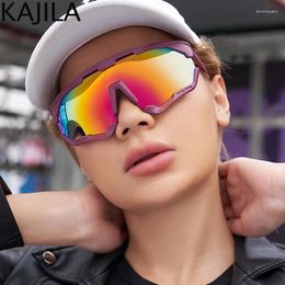 Sunglasses Oversized Outdoor Sports Women Men Shield Sun Glasses For Lady 2023 Trendy Big Frame One-Piece Punk Eyewear Goggle