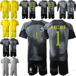 Club Team Brasil Goalkeeper Youth Alisson Becker Jerseys Soccer 22-23 Set GK Long Sleeve Ederson Moraes Lucas Perri Weverton LETICIA 1 Taffarel Football Shirt Kits