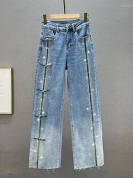 Women's Jeans Wide Leg Pants 2023 Spring High-waisted Loose Thin Mop Long Pantalon Vintage Mujer Regular Fit