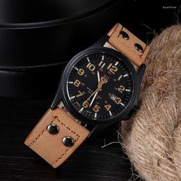 Wristwatches SOKI Leisure Quartz Men's Watch Fashion Belt Military Watches For Student Sports WristWatch Outdoor Calendar Reloj Hombre