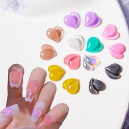 Nail Art Decorations 20Pcs/Bag 8mm Peach Heart Charms 3D Kawaii Aurora Symphony Parts Accessories Supplies