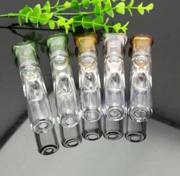 Glass Pipes Smoking Manufacture Hand-blown hookah Flat mouth filter glass suction nozzle