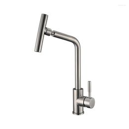 Kitchen Faucets Brushed Faucet 360 Degree Swivel Spout Sink Tap Stainless Steel And Cold Water Mixer Anti-rust Rustproof