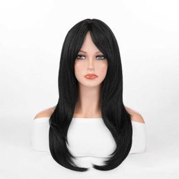 Synthetic Wigs Wig Figure Eight Bangs Gradient Color Long Curly Hair Cover for Women's Wigs Chemical Fiber High-temperature Silk Headband Cover