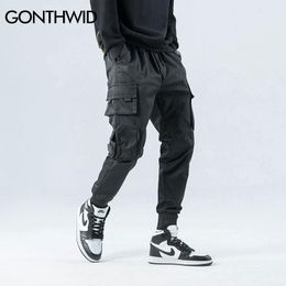 Pants GONTHWID Side Zipper Pockets Cargo Harem Joggers Pants Men 2023 Hip Hop Casual Harajuku Streetwear Sweatpant Trousers Male Pants