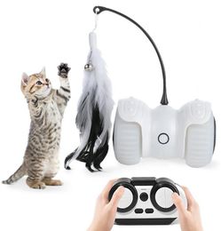 Toys Smart Electronic Cat Toy Interactive Automatic Running LED With Ball And Stick Feather Intelligent Remote Control Pet Products