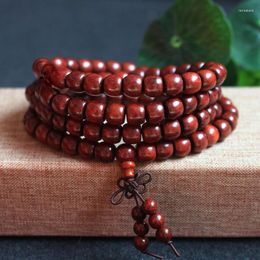 Strand Natural Blood Sandalwood Manual Polishing Buddha Beads Bracelet Men And Women Small Wooden Prayer Hand String