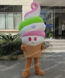 Performance Lovely Ice Cream Mascot Costumes Cartoon Character Outfit Suit Carnival Adults Size Halloween Christmas Party Carnival Dress suits