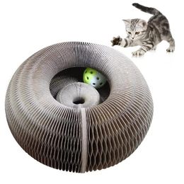 Toys Magic Organ Cat Scratching Board Funny Cat Toy With Bell Paper Cat Grinding Claw Cat Climbing Frame Magic Organ Pet Scratch Toy