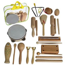 Keyboards Piano Log Percussion Instrument Set Toy Wooden Sand Hammer Drum Double Sound Tube Beginner Music Teaching Aids For Preschool Children 231127