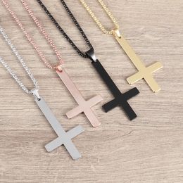 Pendant Necklaces High Quality Classic Simple Cross Necklace For Men Women Religious Amulets Prayer Church Accessories