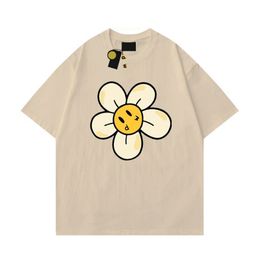 Brand Drawdrew Shirt Mens Designer Face Summer Draw Haikyuu Womens Tee Loose Tops Round Neck Drew Hoodie Floral Hat Small Yellow Face 4687