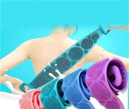 Epacket Home Magic Silicone Bath Brushes Towels Rubbing Back Mud Peeling Body Massage Shower Extended Scrubber Skin Clean201p9757363