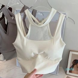 Yoga Outfit Sexy Tie Up Crops Girl Fitness Push Crop Top Women Sport Bras Athletic Vest Gym Shirt Sportswear