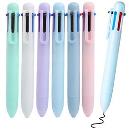 6-Color In 1 Creative Macaron Ballpoint Pen 0.5mm Student Multi-color Press Writing Supplies