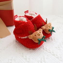 First Walkers Christmas Baby Shoe Winter Born Cartoon Warm Fleece Cotton Boots Girls Boys Casual Soft Sole Toddler