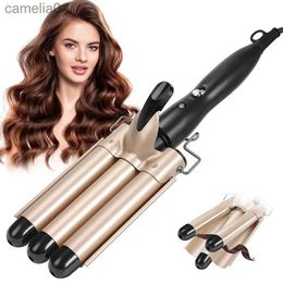 Hair Curlers Straighteners 3 In 1 Curling Iron Heats Up Fast Tourmaline Ceramic Triple Barrels Beach Waves Curling Iron Egg Roll Hair Styling ToolL231128