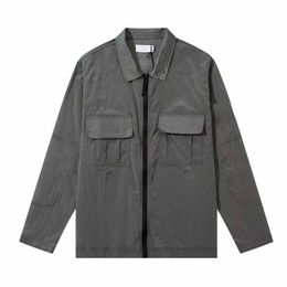 Men's Nylon Outdoor Jacket Black Zipper Jacket Topstoney Casual Sun Protection Windbreaker Jacket Autumn And Winter Double Bag Reflective Windproof Jacket 9001#