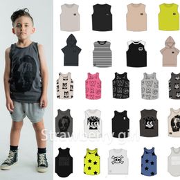 T-Shirts NU Kinder Sommer Ärmellose Coole Jungen Kleidung Cartoon Gedruckt Modedesigner Kinder Casual Weste 230427