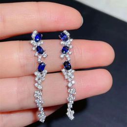 Dangle Earrings YULEM For Women 925 Sterling Silver Luxury Natural Sapphire Drop Earring Girl Gift