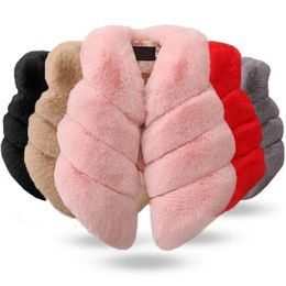 Colete crianças meninas colete de pele do falso outono inverno moda grosso quente colorido crianças outerwear bebê menina roupas de natal 231128