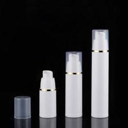 white empty PP plastic cosmetic packaging container serum lotion 15ml 30ml 50ml airless pump bottle Eawkl