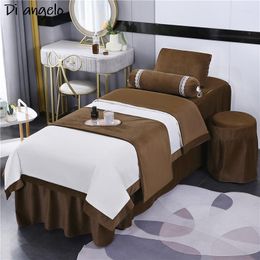 Bedding Sets Crystal Velvet Beauty Salon Set Bed Linen Sheet Massage Spa Bedskirt Stoolcover Pillow Quilt Cover Custom Size Logo #s